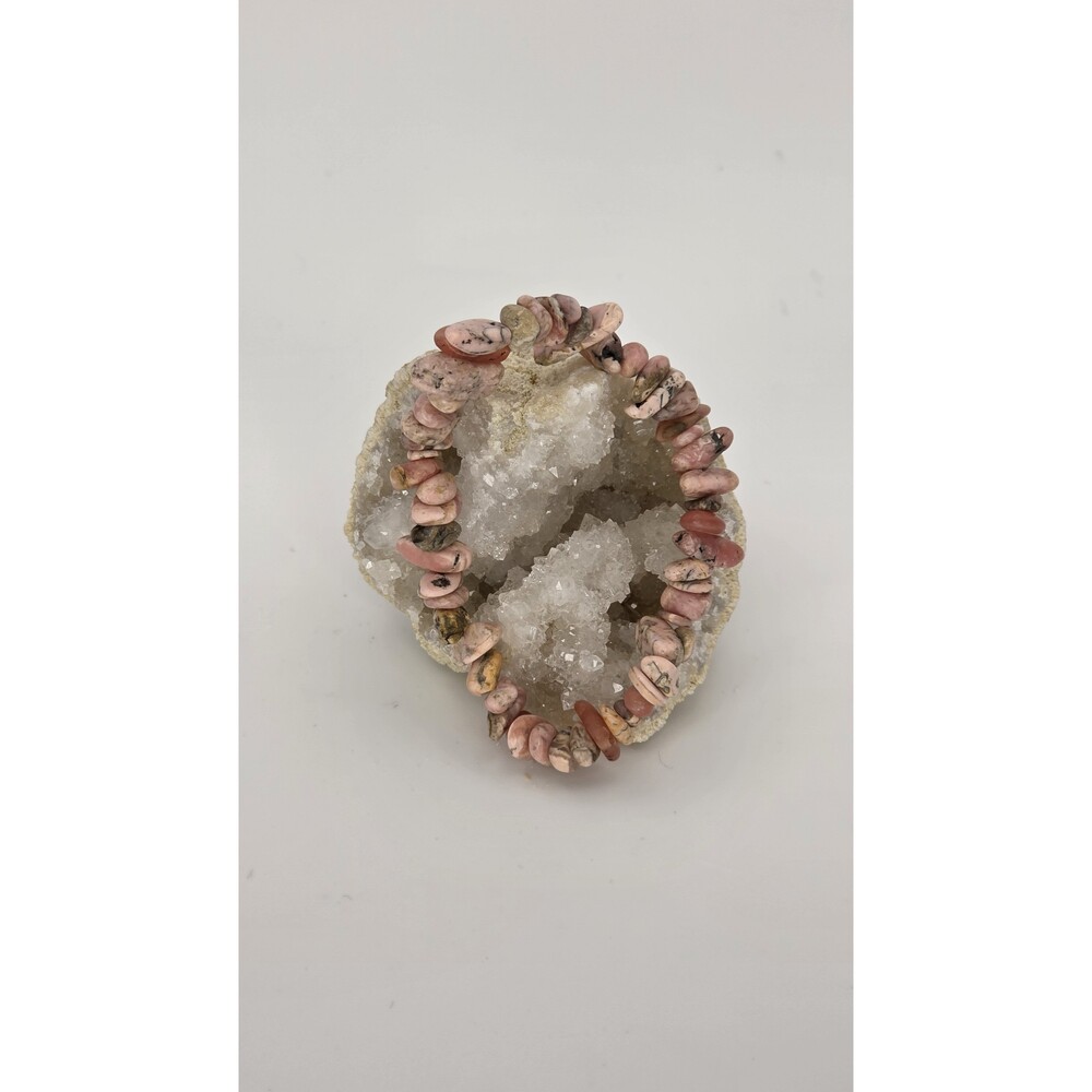 Rhodochrosite Chip Stretch Bracelet